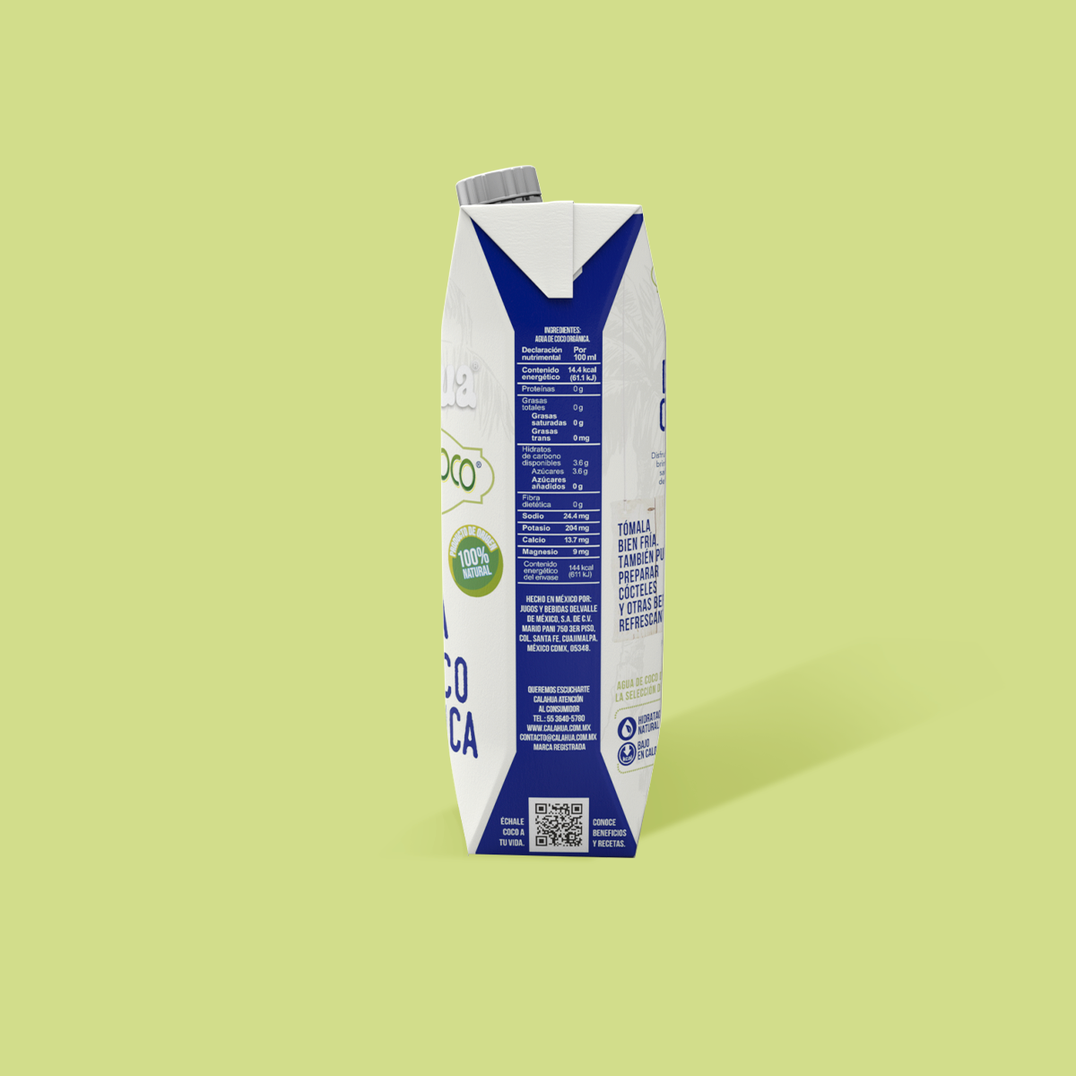 Agua de Coco Orgánica  lado