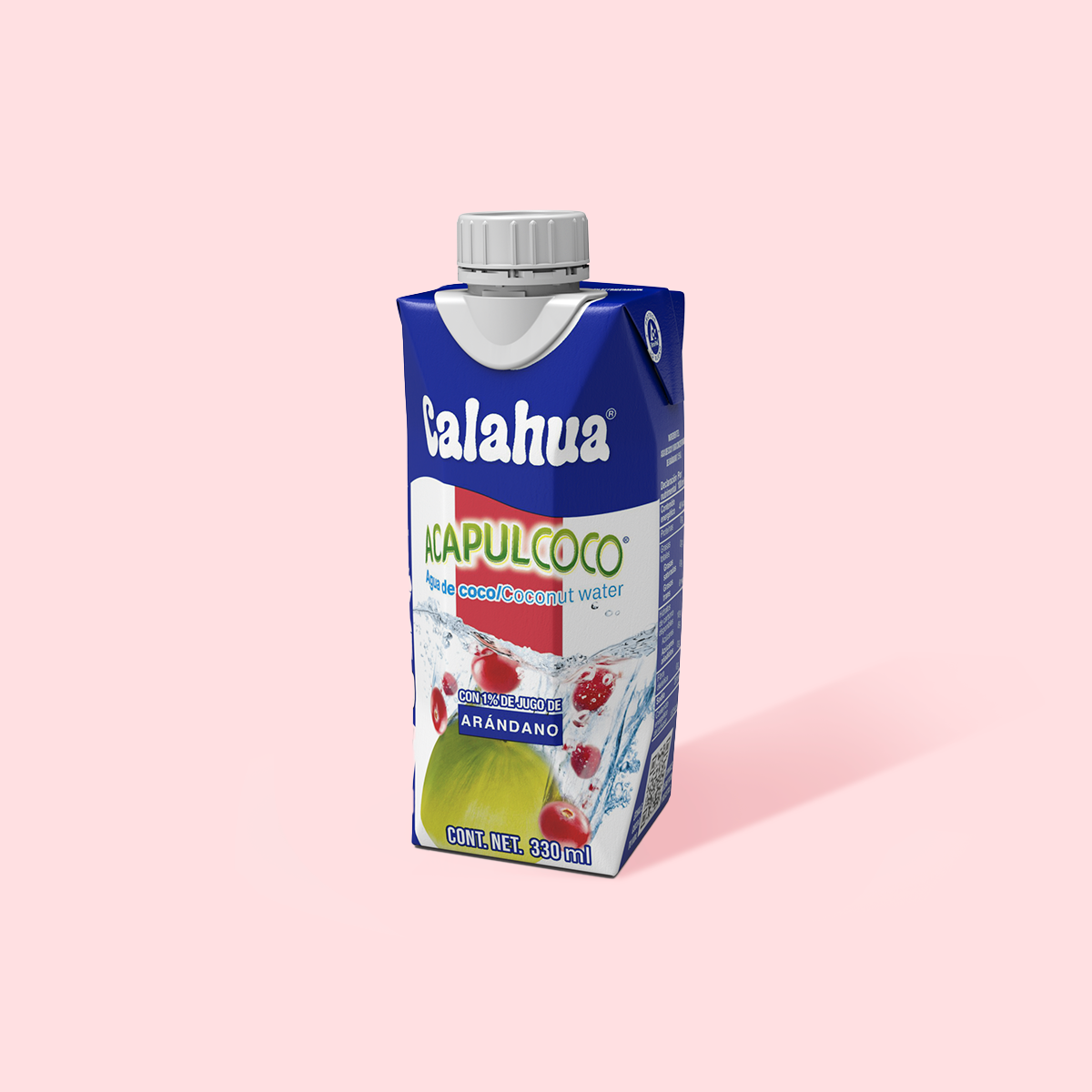 Agua de Coco con jugo de arándano, Tetra Prisma de 330 ml. 3/4